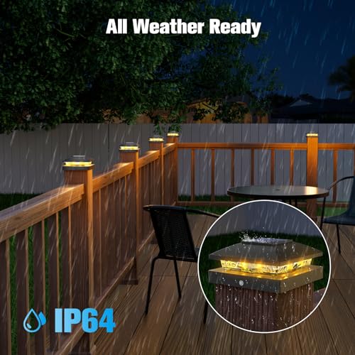 20 Pack Black Solar Post Cap Lights Fit 4x4 Fence Deck Post (20 Count)