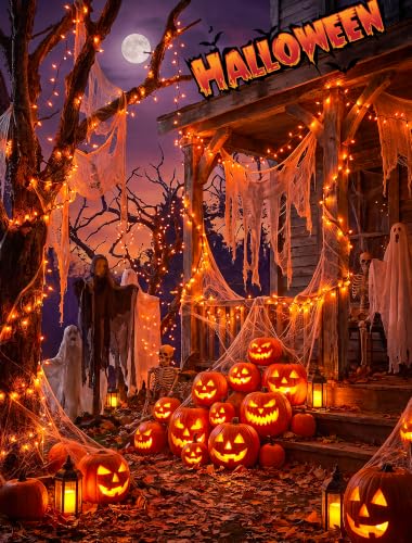 100 Count Orange Halloween String Lights Outdoor