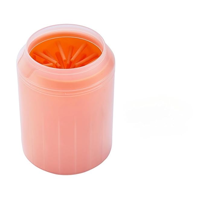 Portable Dog Paw Cleaner Dog Paw Washer Paw Mud Cleaner Pet Foot Cleaner Suitable for Large, Medium and Small Dogs/Cats (Orange, Small)