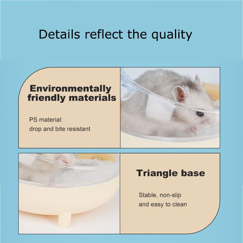 Meow&Woof Hamster Sand Bath Container, Large Sandbox Toilet Gerbil Batheoom, Tiny Chinchilla Dust Bathtub Sand Bath Box for Hamster Cage Accessories 6.5 Inch-Dark Green