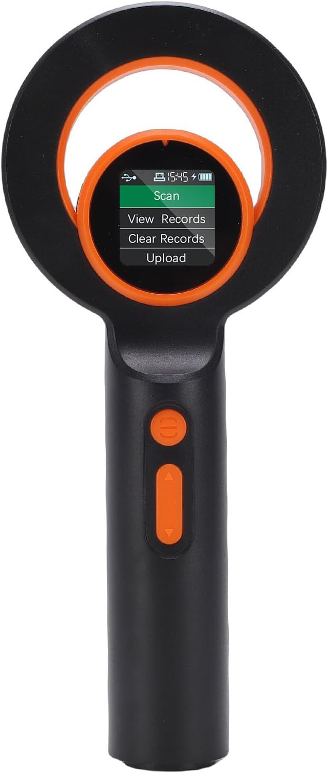 Asixxsix Pet Microchip Scanner, 2.4GHz Wireless BT USB Connection 240 Tag Records Storage 1.44 Inch TFT Screen Tag Reader, Animal Chip Id Reader with for Dog Cat Pig Animal