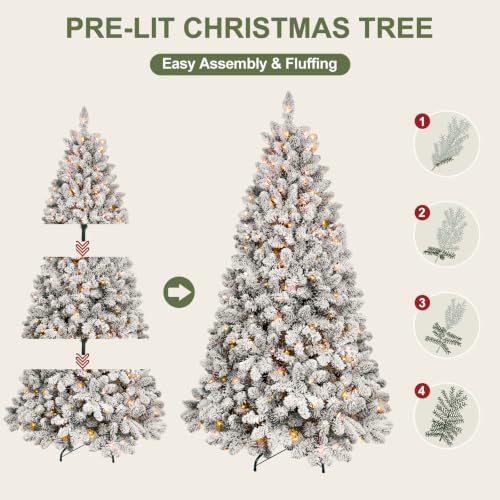 4.5 ft Prelit Flocked Christmas Tree