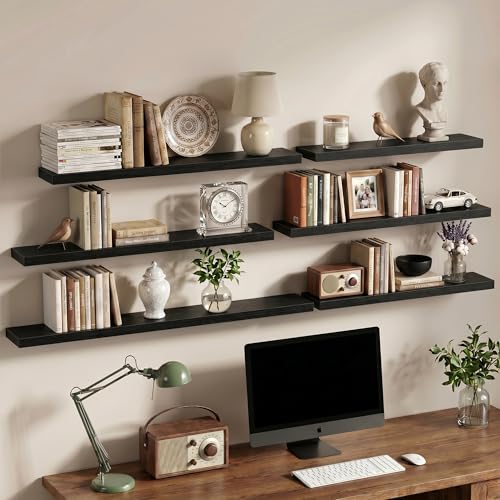 24 Inch Floating Shelves Wall Mounted for Display (2 Count)