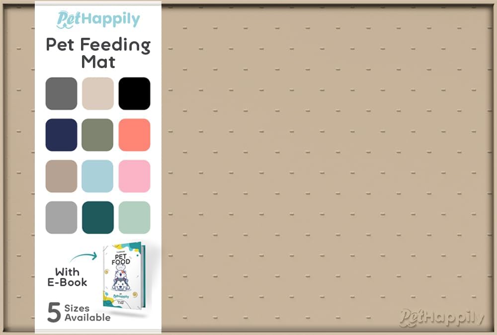 Dog Food Mat - 28x18 Raised Edges Dogs Mat for Food and Water Prevent Spill, Waterproof Cat Food Mats Protect Floors, Easy Clean Dog Bowl Mats for Food and Water, Silicone Pet Feeding Placemats