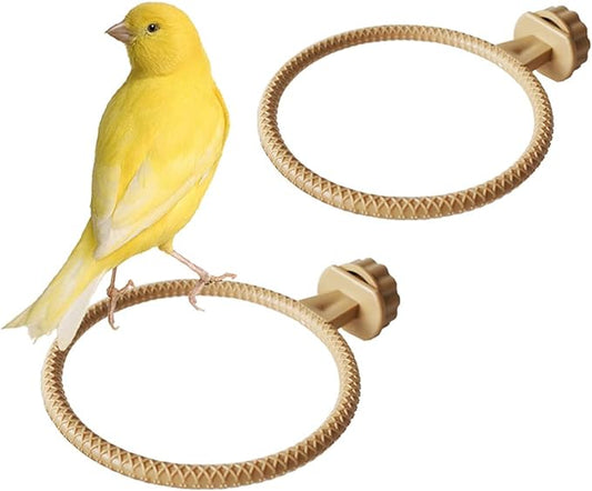 FOIBURELY 2 Ring Plastic Stand Perches Holders Canary Finch Budgie Bird Cage Universal Plastic Stand Perches Holders（4.6 Inches）