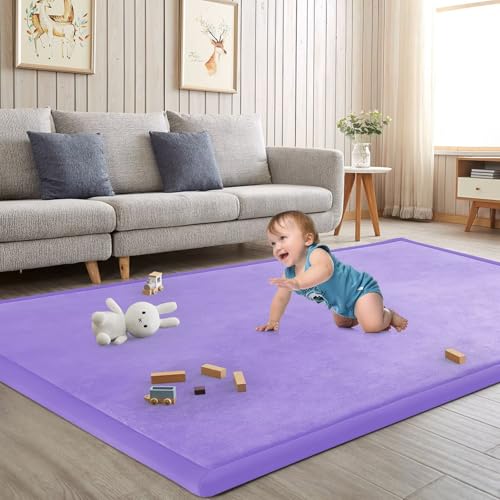 Baby Play Mat for Floor Nursery Muscle Area Rug Playroom Rug 59"x71" Elastic Foam 1.3" Thick Crawling Mat for Babies
