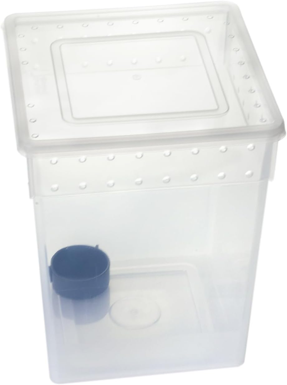OMEM Portable Reptile Terrarium Habitat for Mini Pet Houses Breathable Holes Stackable Container (Extra H)