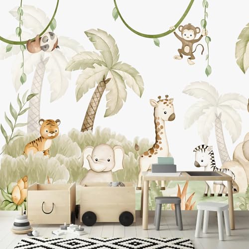 Safari Wallpaper Peel and Stick Animal Walls Mural for Nursery