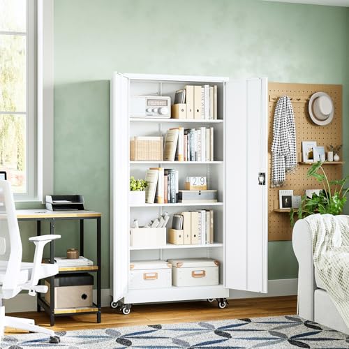 Metal Garage Storage Cabinets with Lock Door and Adjustable Shelves