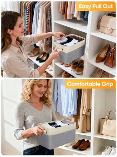 2 Pack Fabric Closet Storage Bins for Shelves (2 Count)