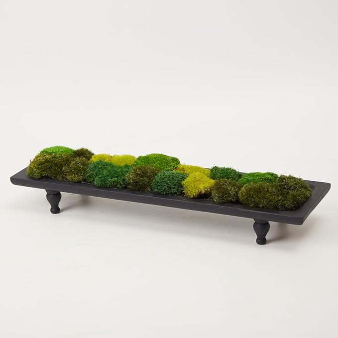 Moss No Bowl 4 Color Mix Pack Preserved Pole Moss Pillow Bun Cushion Natural Decorative DIY Kit Art Wall Florist Easter Decor (1.5 sq.ft, Green-A,B,C-D)