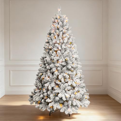 4.5 ft Prelit Flocked Christmas Tree