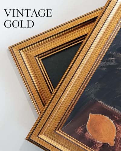Gold Framed Moody Dark Floral Wall Art