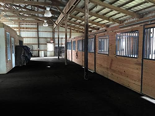 American Floor Mats - Heavy Duty Horse Mats - Slip Resistant, Durable - Black - 14" x 14" Square Tiles - 49 Tiles Total - 0.375" Thick