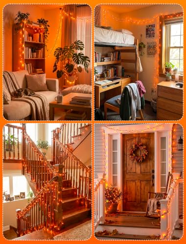 100 Count Orange Halloween String Lights Outdoor