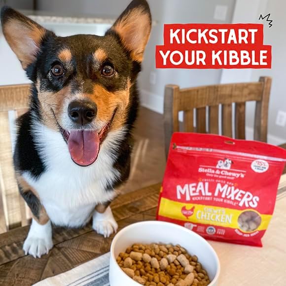 Stella & Chewy's Freeze-Dried Raw Chicken Meal Mixers- Dog Food Topper and Mixer - Made with 95% Cage-Free Chicken, Organs & Bone - Perfect for Picky Eaters - Grain-Free - 1oz