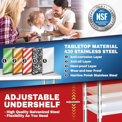 30x72 NSF Stainless Steel Cart Work Table