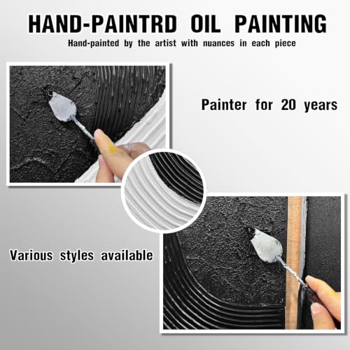 Black And White Abstract Wall Art For Office 2 Piece 3D Wall Decor For Bedroom 24 X 47 Inch