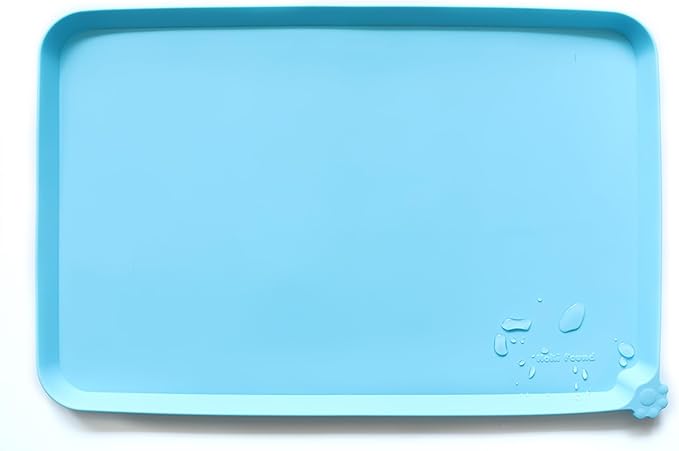 Hoki Found - Waterproof Pet Feeding Mats with High Lips, Multiple Size and Colors -A