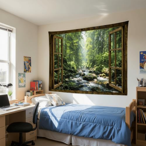 Window Forest Tapestry 48x36 Inch