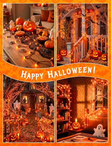 100 Count Orange Halloween String Lights Outdoor