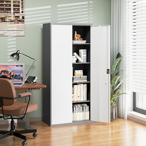 Metal Garage Storage Cabinets with Lock Door and Adjustable Shelves