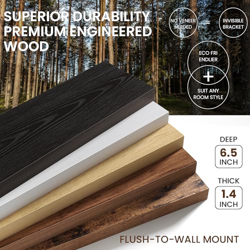 24 Inch Floating Shelves Wall Mounted for Display (2 Count)