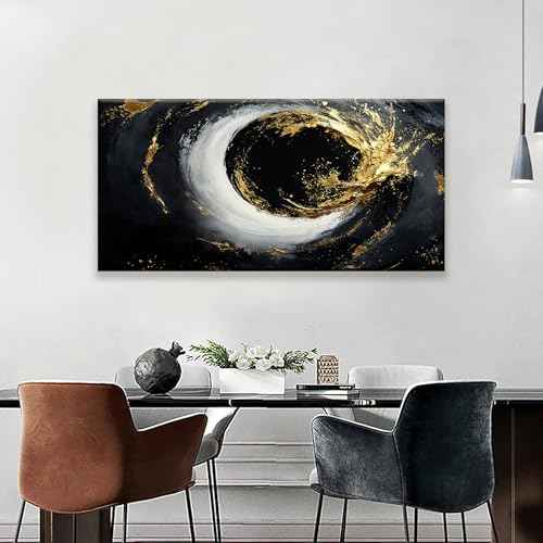 Abstract Wall Art For Living Room Modern Canvas Art Wall Decor Print Painting Abstract Wall Decor Pictures Black And Gold Wall Art Picture For Bedroom Hotel Home Artwork 24 X 48 Inch