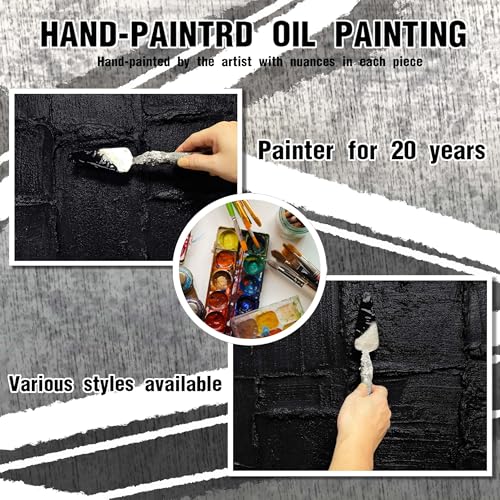 Large Abstract Painting Wall Decor for Living Room Black Canvas Wall Art for Dining Room 3D Wall Art for Office 40 x 80 Inch