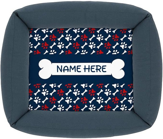 Ships Next Day, Made in USA - Customizable Dog Bed - Personalized Pet Cushion with Design Choice & Add Pet's Name - 3 Sizes - Unique Gift for Puppy or Dog Lovers (23.5x20 Inches)