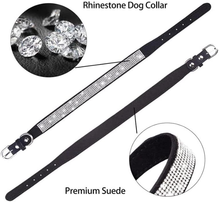 Rhinestone Dog Collar for Small Dogs, Bling Diamond Fancy Crystal Glitter Pretty Jewel Pet Puppy Collars for XXS XS Small Medium Large Breed Girl Dogs Female Cats Kitten, Teal XXSmall