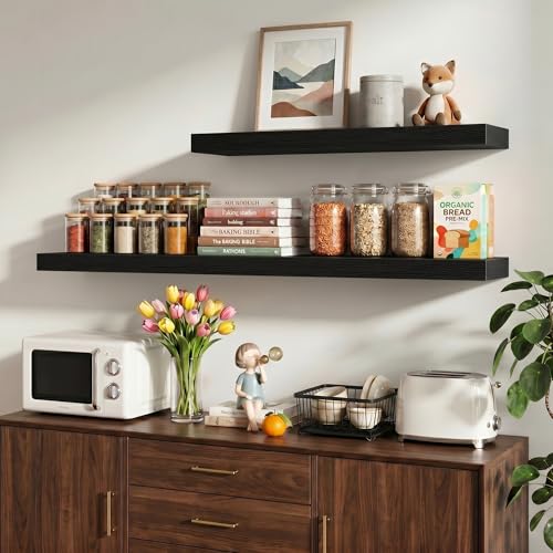 24 Inch Floating Shelves Wall Mounted for Display (2 Count)