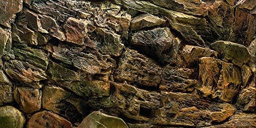 Rock Wall Aquarium Background Poster PVC Fish Tank Decor Landscape 24 36 48 72 (84" x 30"/ 213 x 76cm)