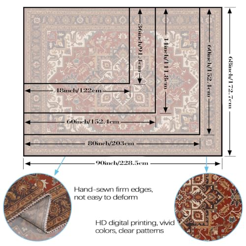 Vintage Floral Tapestry Wall Hanging Hippie Indian Bohemian Mandala Tapestry Aesthetic Retro Oriental Brown Large Tapestries for Mural Bedroom Living Room Dorm Decor 80 x 60 Inch
