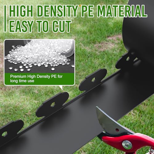 4 Inch Tall 60FT Landscape Edging with 75Pcs Metal Spikes