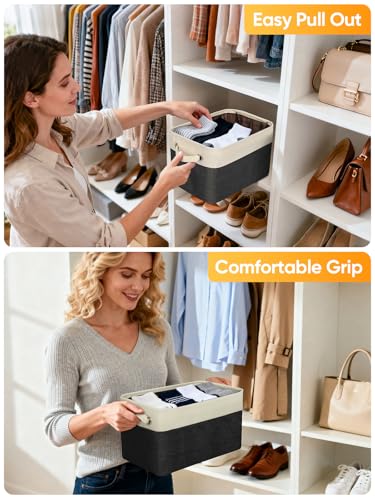 4 Pack Fabric Closet Storage Bins for Shelves (4 Count)