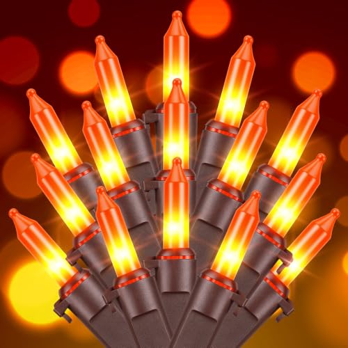 100 Count Orange Halloween String Lights Outdoor