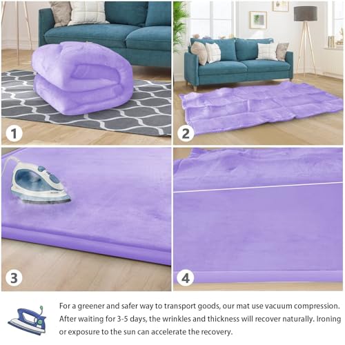 Baby Play Mat for Floor Nursery Muscle Area Rug Playroom Rug 59"x71" Elastic Foam 1.3" Thick Crawling Mat for Babies