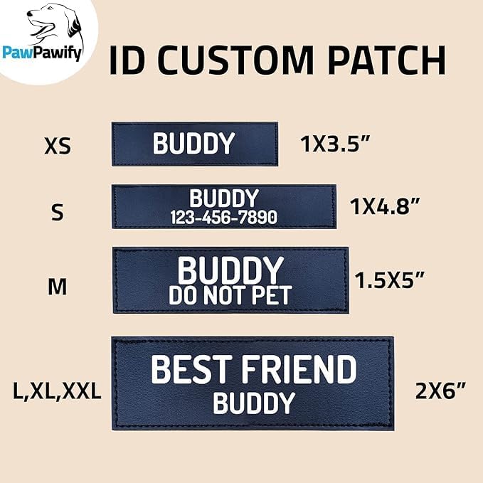 PawPawify Custom No Pull Dog Harness with Name and Phone Number, Heavy Duty Personalized Pet Vest to Prevent Tugging, Pulling, or Choking, Training and Walking (New Blue, XS (5-9LBS))