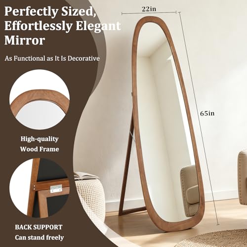 22x65 Inch Irregular Full Length Mirror with Stand
