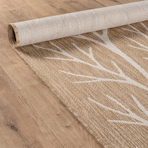 Washable Indoor Outdoor Rug 8x10 Modern Area Rugs Branch Pattern Non Shedding Waterproof Easy Clean Patio Deck Porch Living Room Bedroom Garden RV (80 Sq Ft)