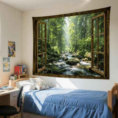 Window Forest Tapestry 80x60 Inch