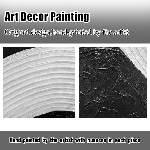 Black And White Painting Wall Art For Dining Room Abstract Painting Wall Art For Apartment Extra Large Wall Art For Hotel 36 x 72 Inch