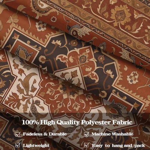 Vintage Floral Tapestry Wall Hanging Hippie Indian Bohemian Mandala Tapestry Aesthetic Retro Carpet Brown Small Tapestries for Mural Bedroom Living Room Dorm Decor 48 x 36 Inch