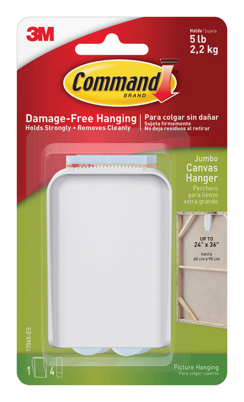 3M Command Plastic Coated White Canvas Picture Hanger 5 lb 17045-ES 1 pk