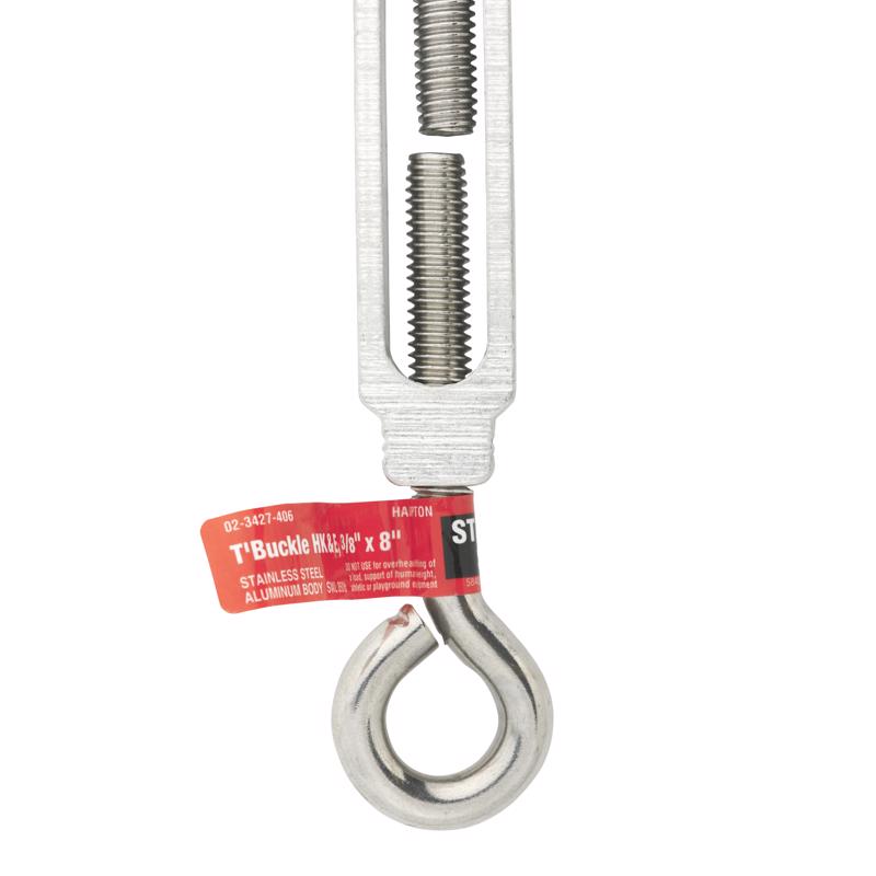 Hampton Zinc-Plated Stainless Steel 0.327 in. D Turnbuckle 350 lb 8 in. L 02-3427-406, Pack of 5