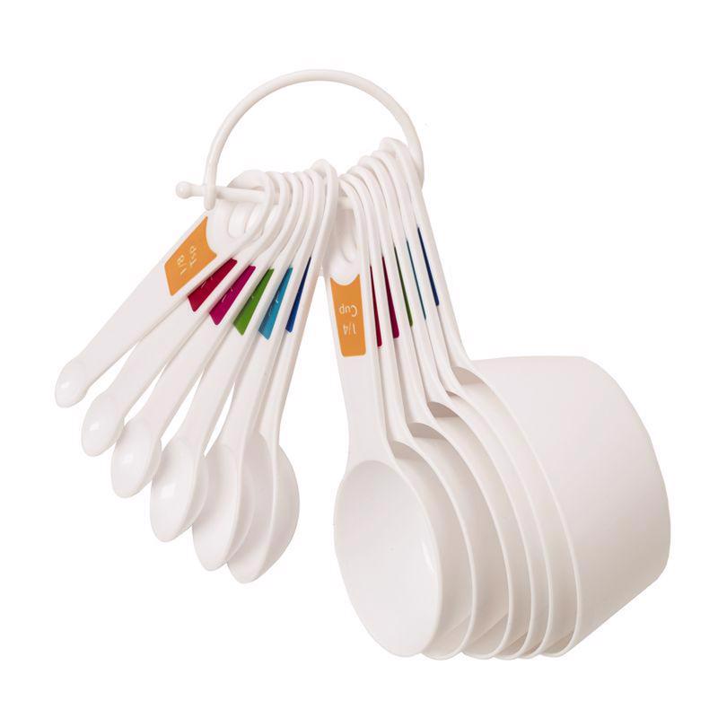Farberware Plastic White Measuring Spoon and Cup Set 5216060