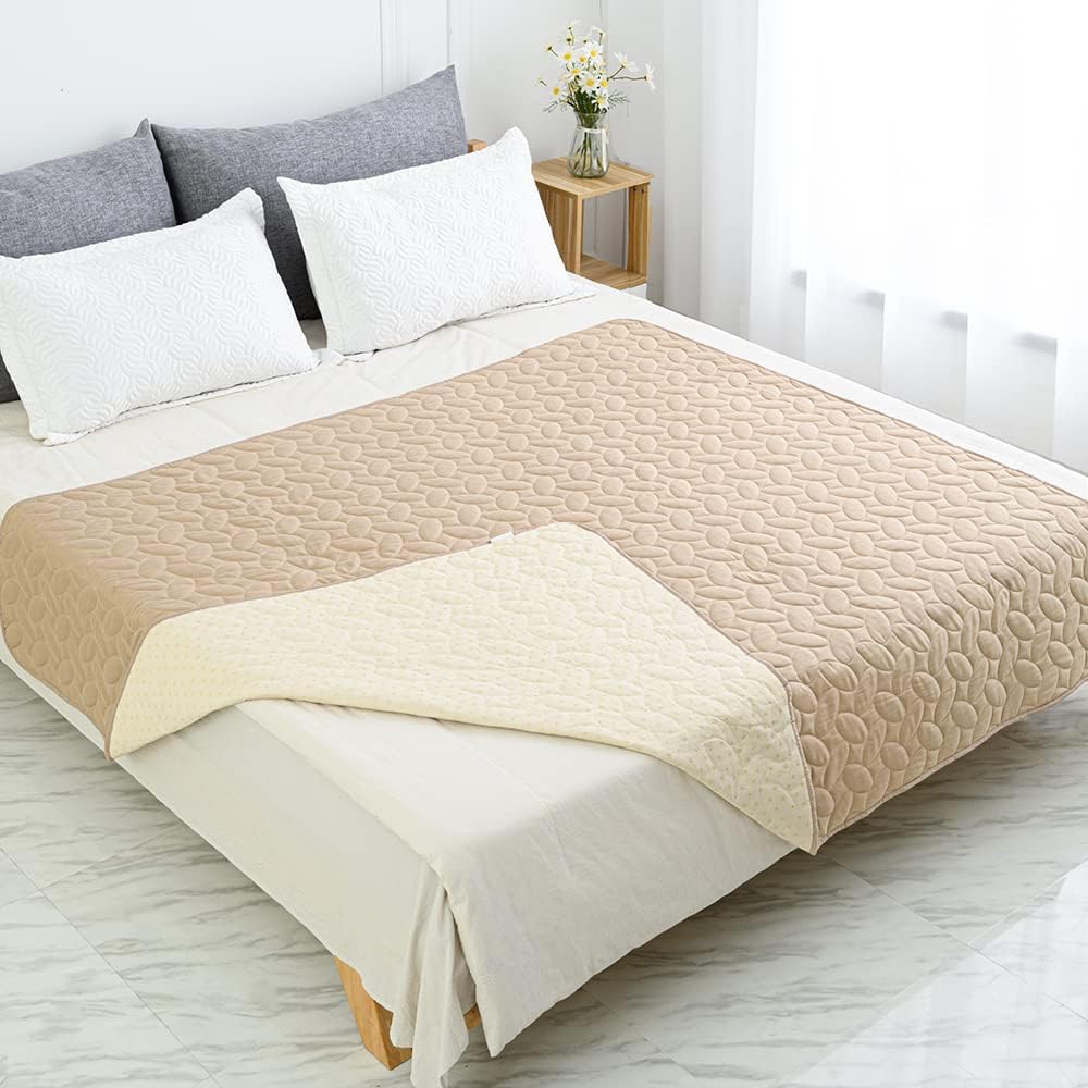 Ameritex Pet Bed Cover Dog Bed Blanket for Sofa and Furniture Waterproof New Pattern Design (68x82 Inch, Beige)