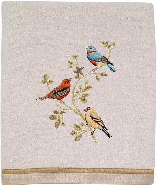 Avanti Linens - Bath Towel, Soft & Absorbent, Nature Bathroom Decor (Gilded Birds Collection)