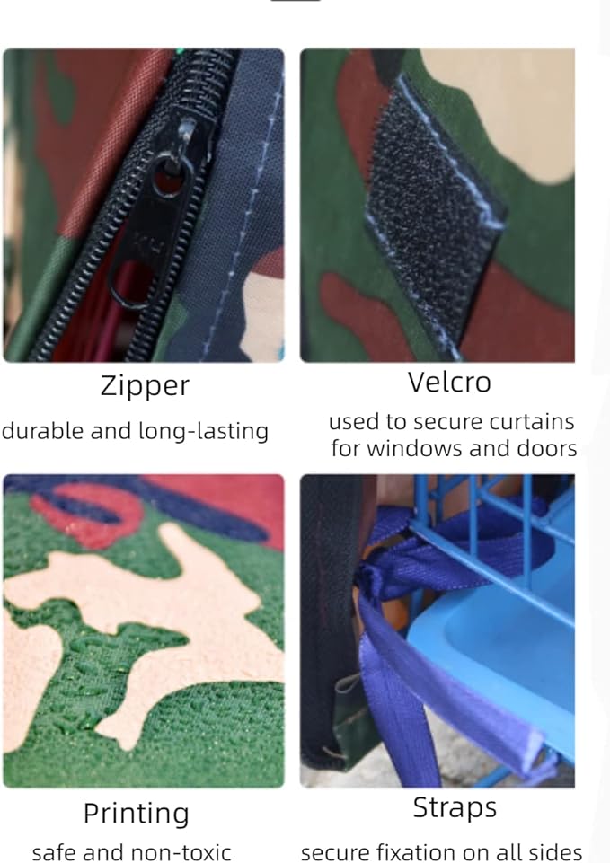 MANON ROSA Bird Cage Cover - Lightproof Birdcage Covers Nighttime- Ideal for Parrots Cockatiels Parakeets Cockatoos Lovebirds Finches Budgerigars Conure (XXL(23.6" Lx15.7 Wx15.7 H),Camouflage)
